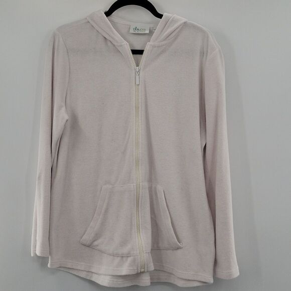 3 For$20 D&Co Activ Terry Cloth Zipper Hoodie off white size S - Picture 1 of 9